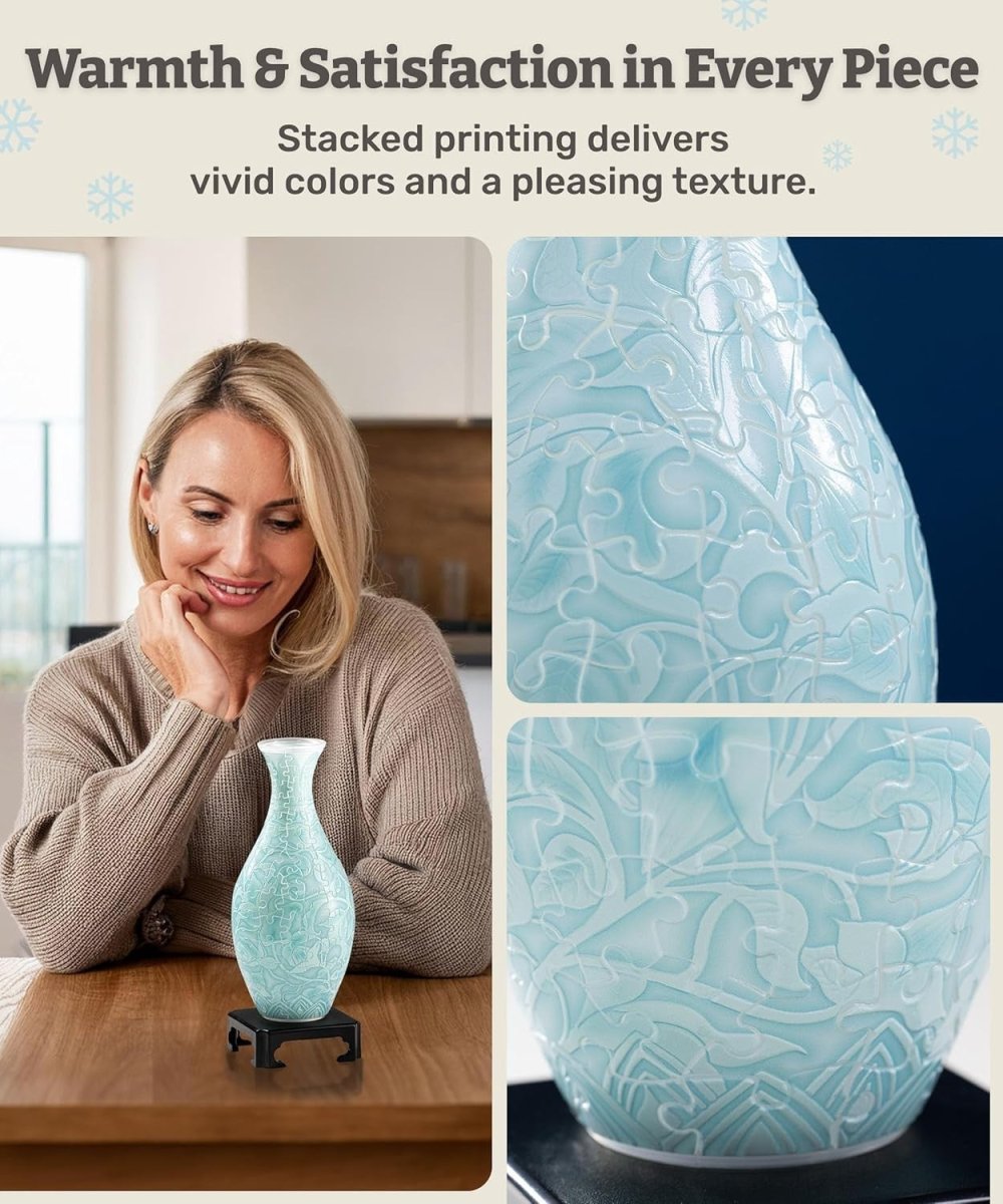 3D Puzzle Flower Vase DIY Curved Jigsaw Home Decor Gift 160 Pieces - Kwikley