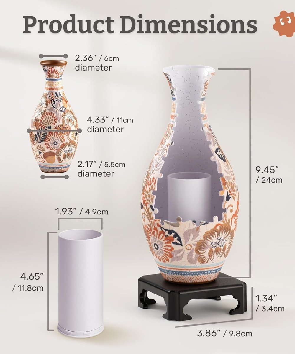 3D Puzzle Flower Vase DIY Curved Jigsaw Home Decor Gift 160 Pieces - Kwikley