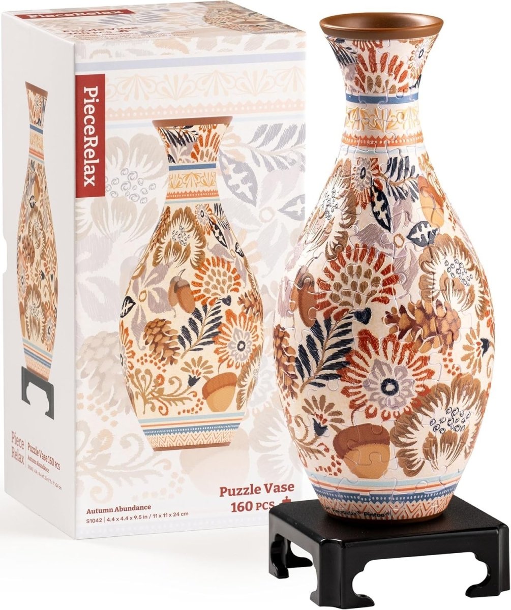 3D Puzzle Flower Vase DIY Home Decor Autumn Floral Gift 160 Pieces - Kwikley