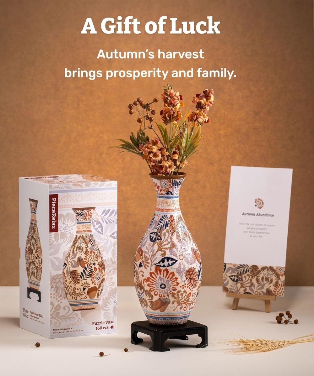 3D Puzzle Flower Vase DIY Home Decor Autumn Floral Gift 160 Pieces - Kwikley