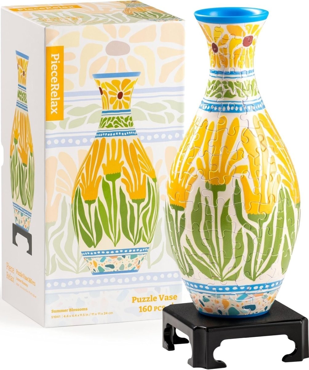 3D Puzzle Flower Vase DIY Summer Blossom Home Decor Gift 160 Pieces - Kwikley