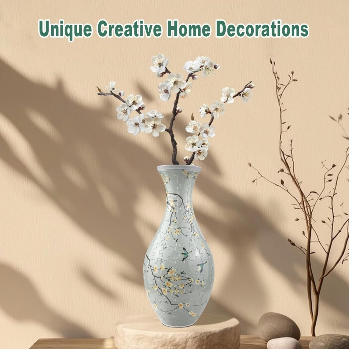 3D Puzzle Flower Vase Kit 160PCS DIY Floral Home Decor Gift Craft - Kwikley