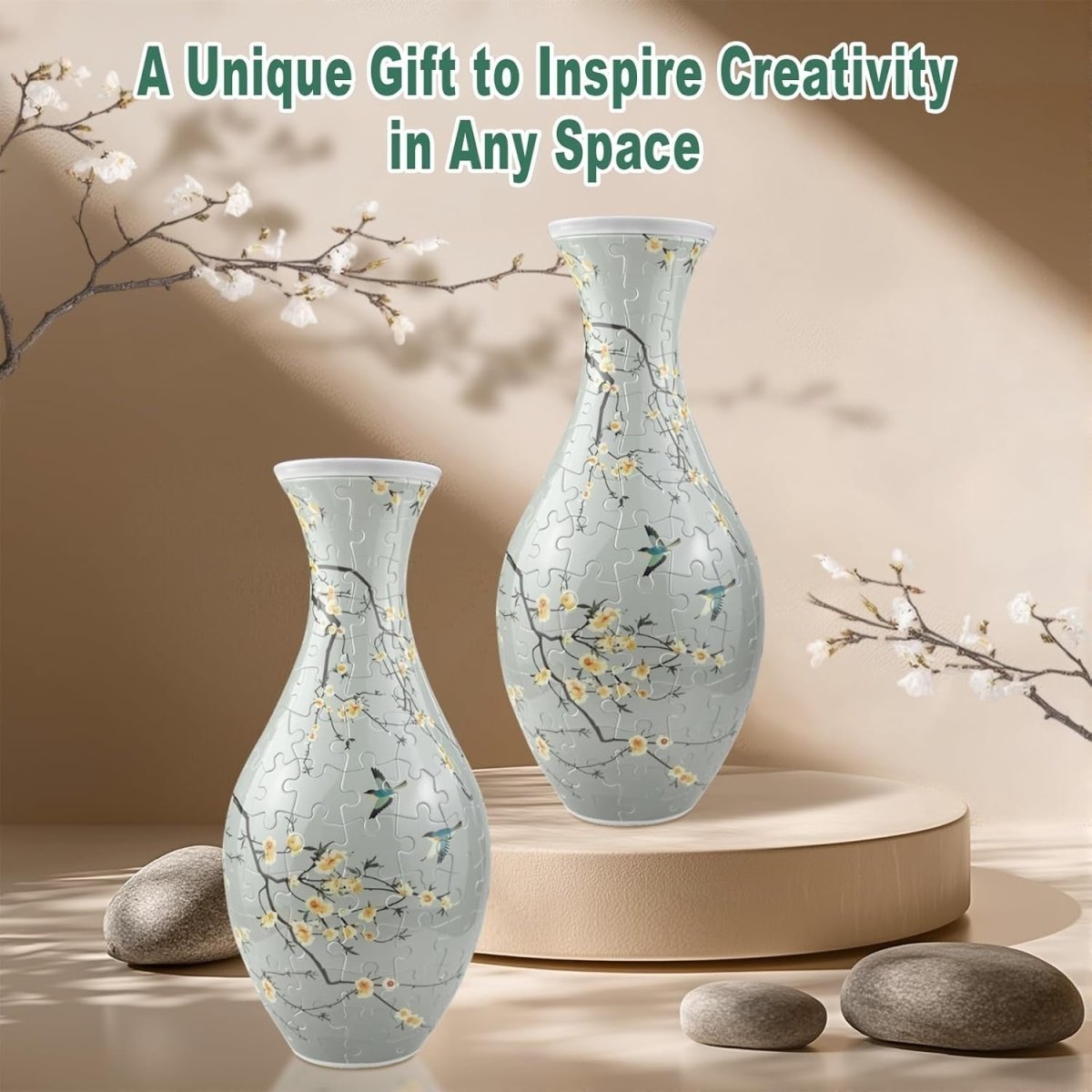 3D Puzzle Flower Vase Kit 160PCS DIY Floral Home Decor Gift Craft - Kwikley