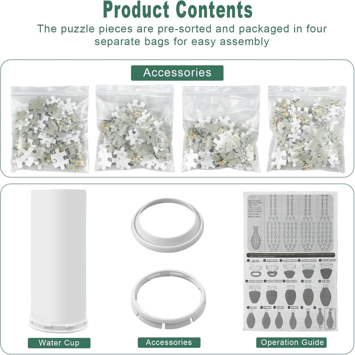 3D Puzzle Flower Vase Kit 160PCS DIY Floral Home Decor Gift Craft - Kwikley