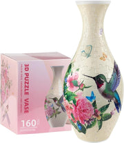 3D Puzzle Flower Vase Kit 160PCS DIY Hummingbird Home Decor Gift - Kwikley