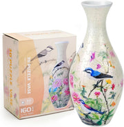 3D Puzzle Flower Vase Kit 160PCS Peony Bird Curved Plastic Decor - Kwikley