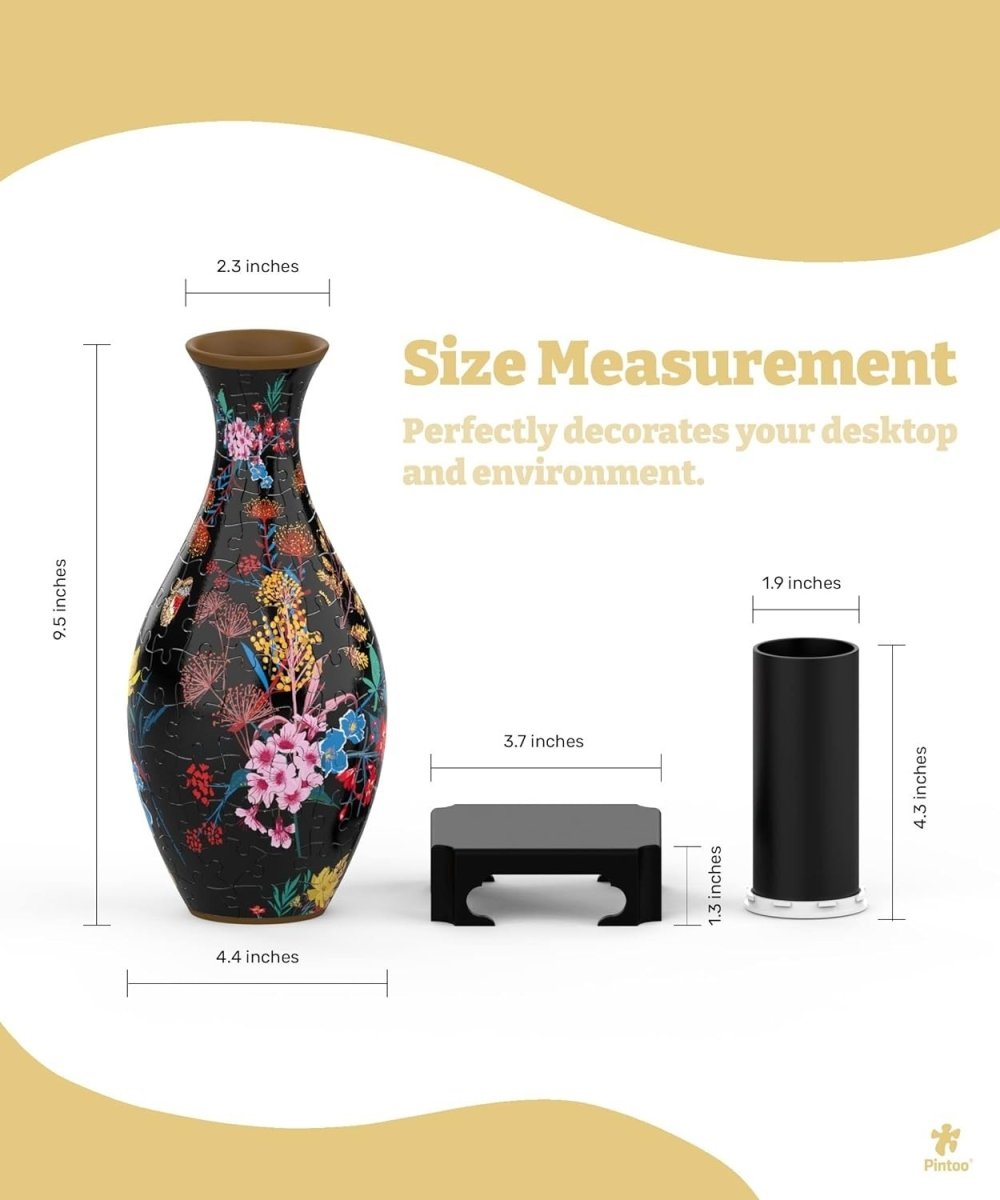 3D Puzzle Vase 160 Piece Floral Flower Vase Home Decor Gift DIY - Kwikley
