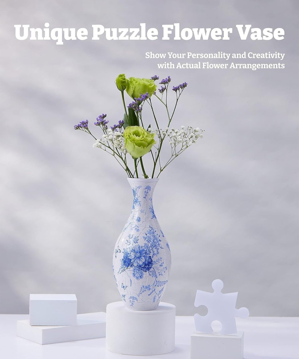 3D Puzzle Vase 160 Piece Flower Vase DIY Home Decor Gift for Women - Kwikley
