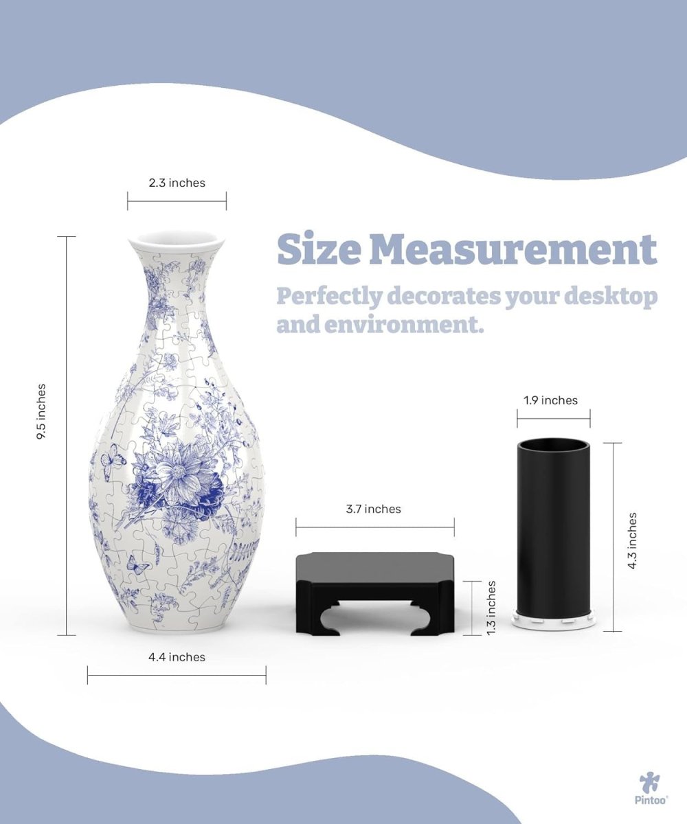 3D Puzzle Vase 160 Piece Flower Vase DIY Home Decor Gift for Women - Kwikley