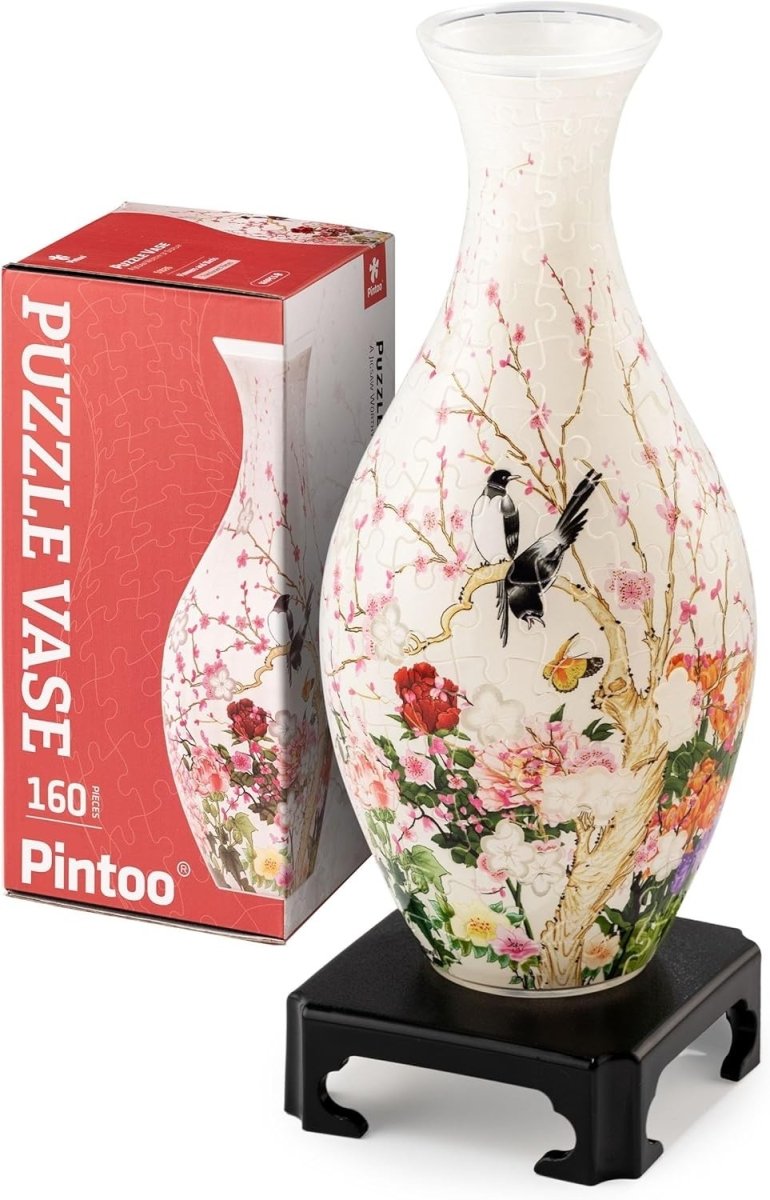 3D Puzzle Vase 160 Piece Flowers Birds Floral Vase Home Decor Gift - Kwikley