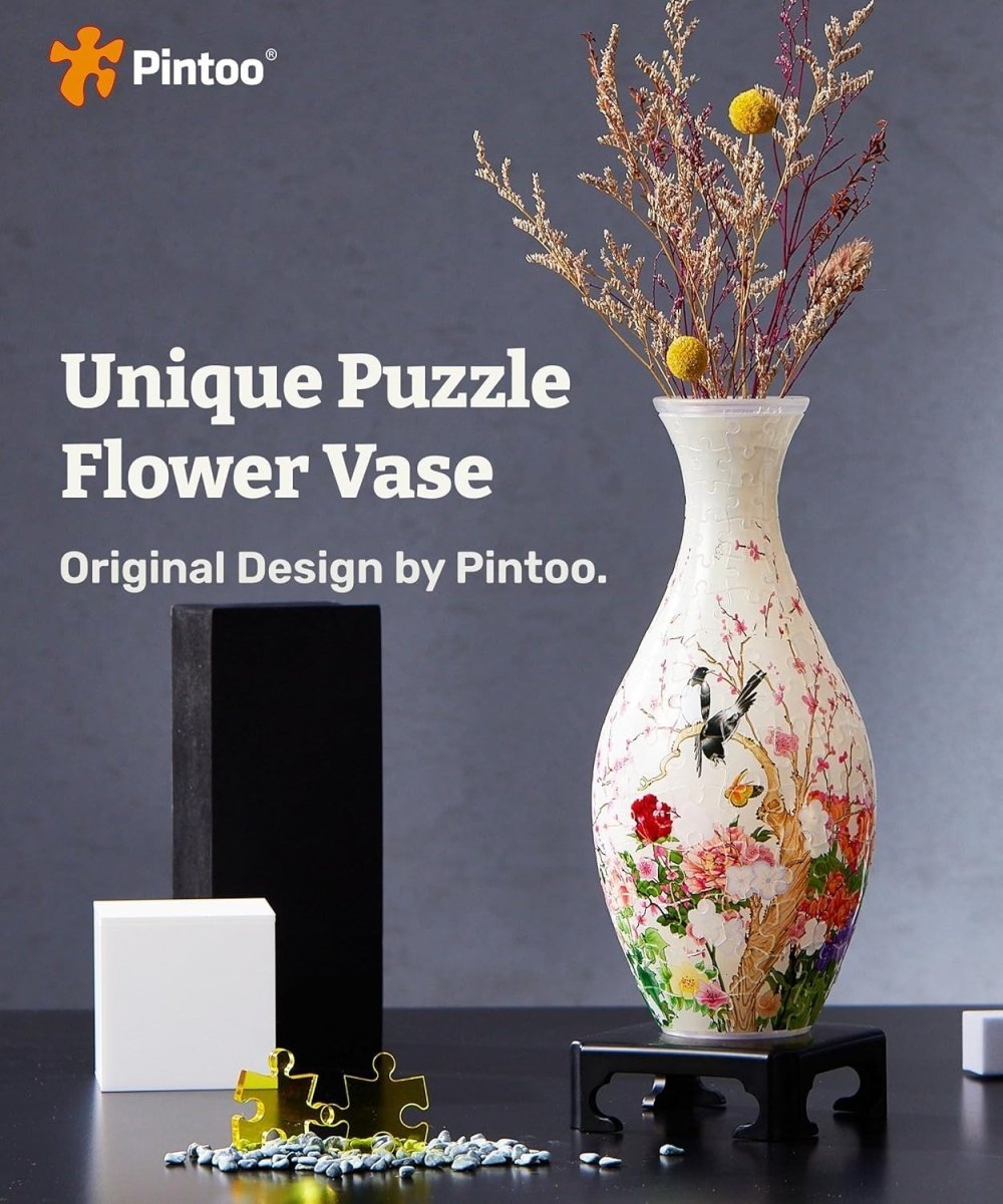 3D Puzzle Vase 160 Piece Flowers Birds Floral Vase Home Decor Gift - Kwikley