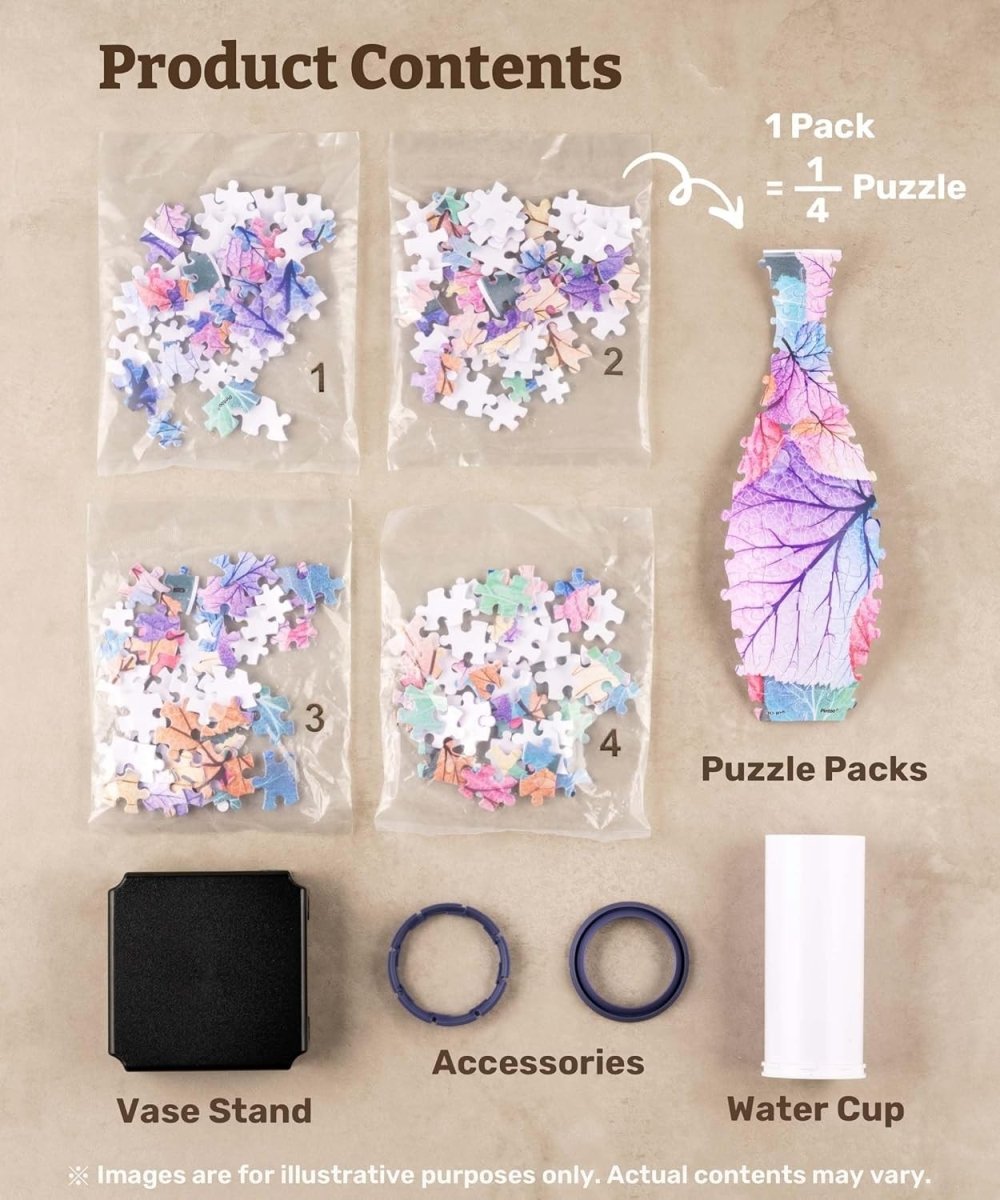 3D Puzzle Vase 160 Piece Flowers Birds Floral Vase Home Decor Gift - Kwikley
