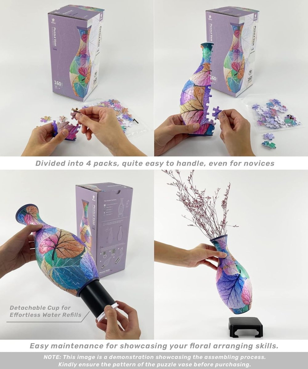3D Puzzle Vase 160 Piece Magpies Plum Tree Floral Home Decor Gift - Kwikley