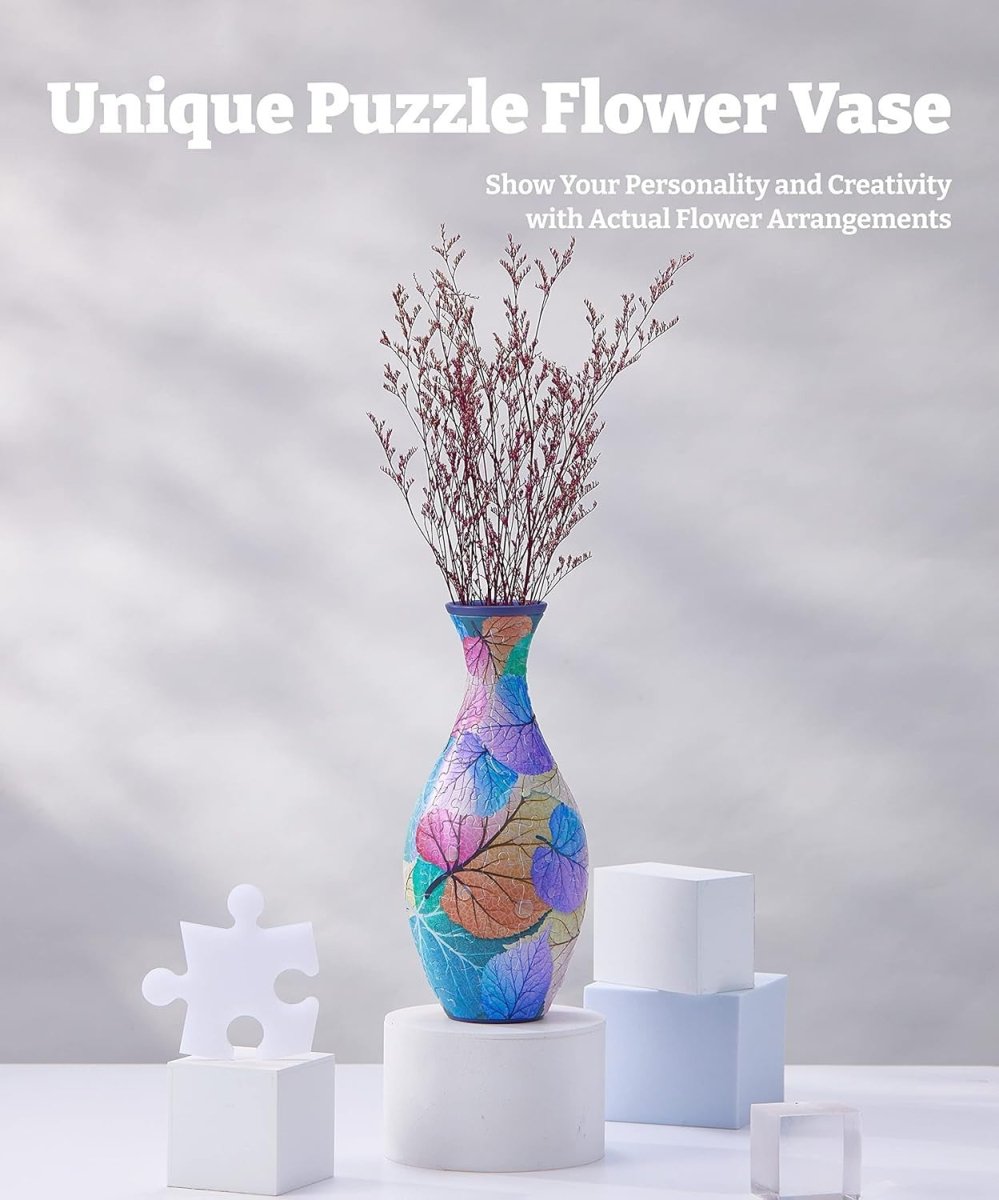 3D Puzzle Vase 160 Piece Plastic Flower Vase Home Decor Gift Floral - Kwikley