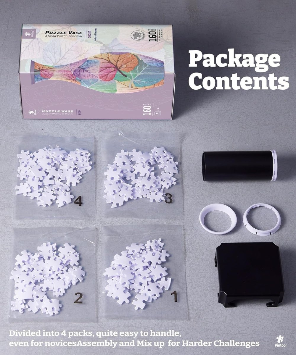 3D Puzzle Vase 160 Piece Plastic Flower Vase Home Decor Gift Floral - Kwikley