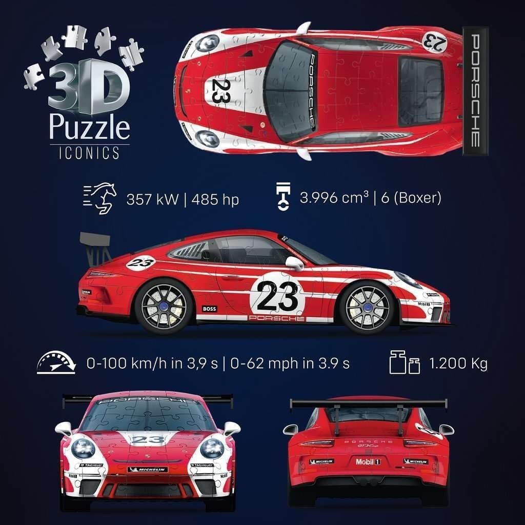 3D Racing Car Puzzle 108 Piece Sports Car Model Kit Collectible - Kwikley