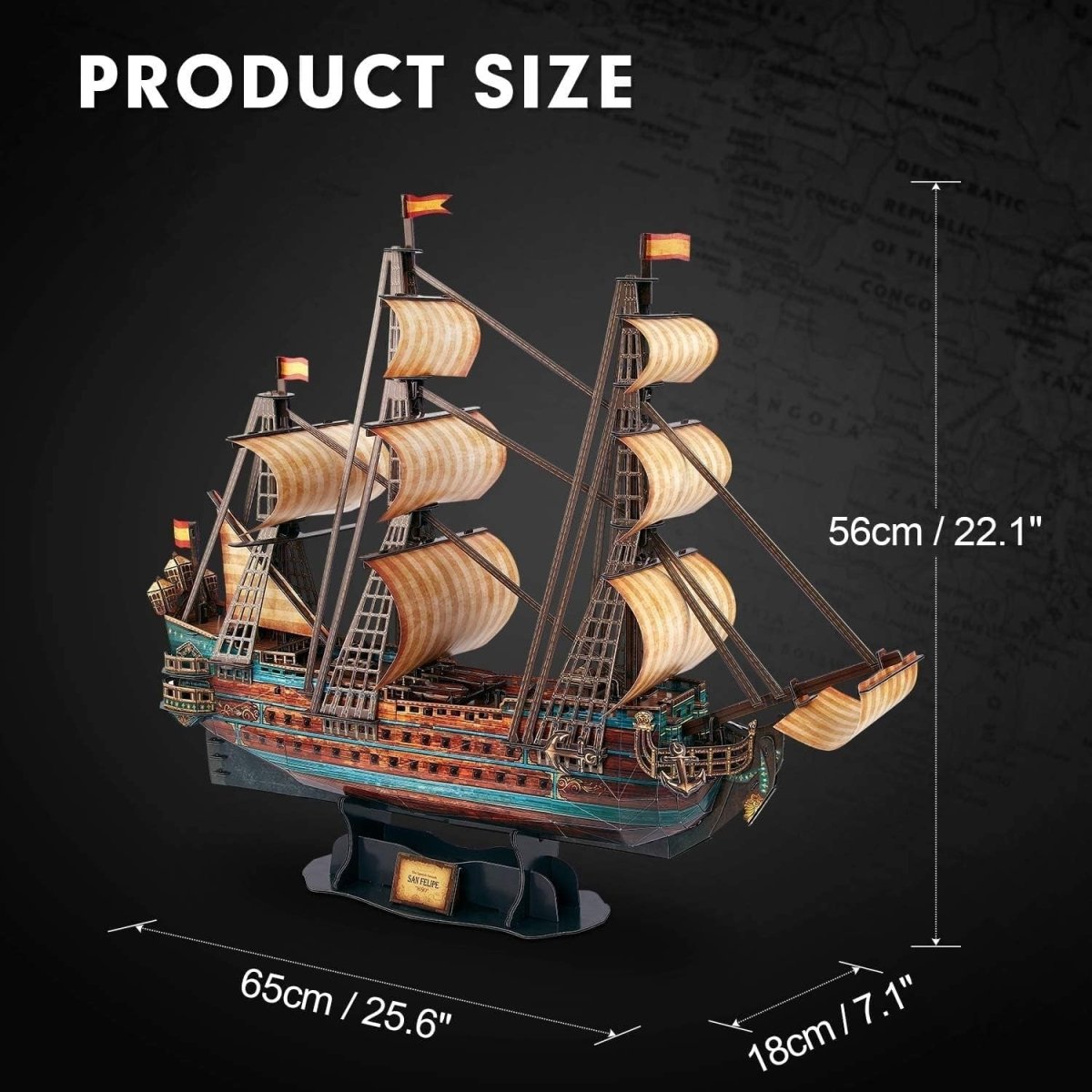 3D San Felipe Ship Puzzle 248 Piece Sailing Boat Model Kit Gift - Kwikley