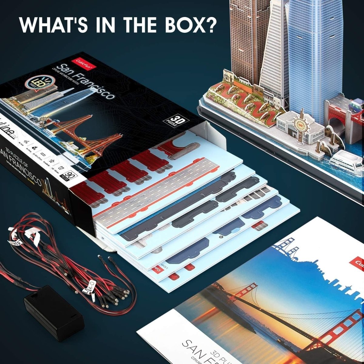 3D San Francisco Skyline Puzzle LED City Model Golden Gate Bridge Gift - Kwikley