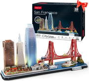 3D San Francisco Skyline Puzzle LED City Model Golden Gate Bridge Gift - Kwikley