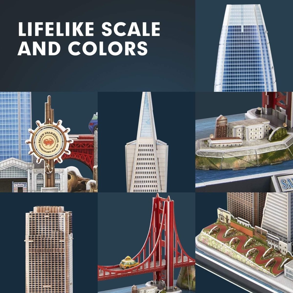 3D San Francisco Skyline Puzzle LED City Model Golden Gate Bridge Gift - Kwikley