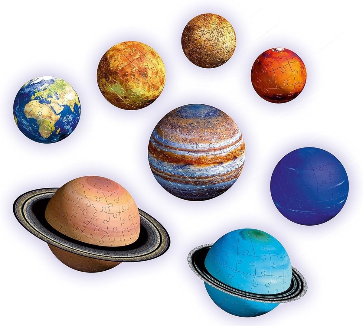 3D Solar System Puzzle Set 540 Piece Planet Model Kit Space Gift - Kwikley