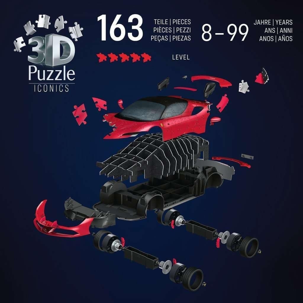3D Sports Car Puzzle 108 Piece Racing Car Model Kit No Glue Gift - Kwikley
