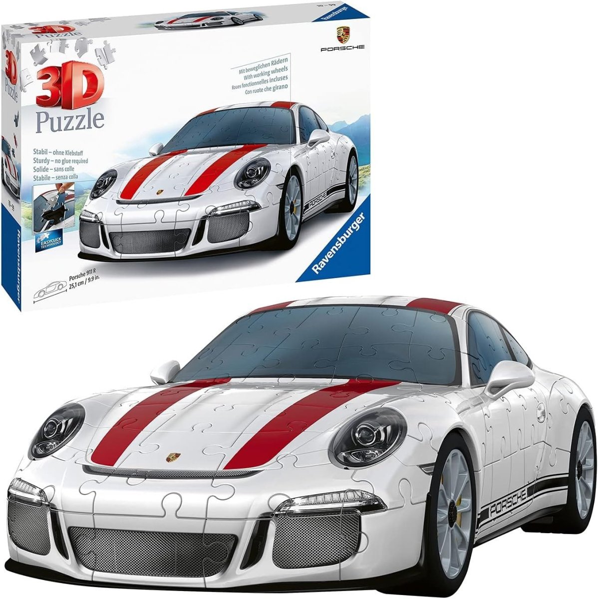 3D Sports Car Puzzle 108 Piece Vehicle Model Kit No Glue Collectors Build - Kwikley