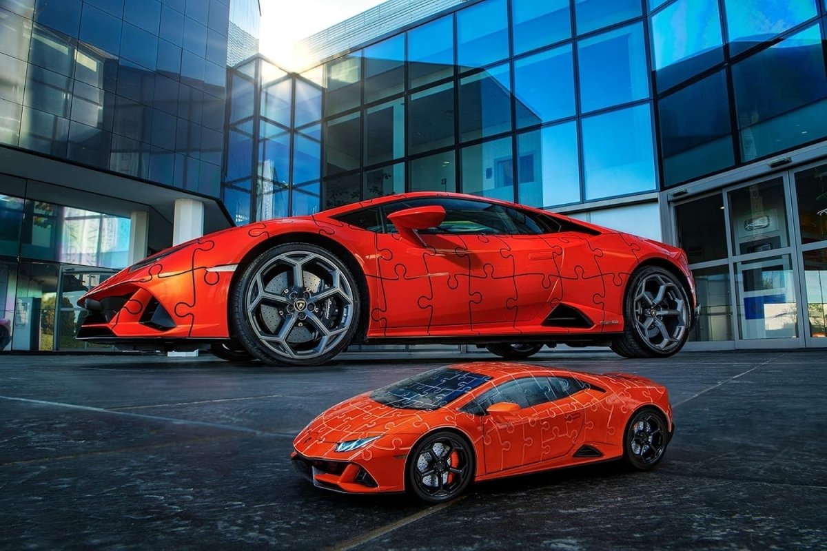3D Sports Car Puzzle Model 108 Piece Supercar Building Kit No Glue - Kwikley