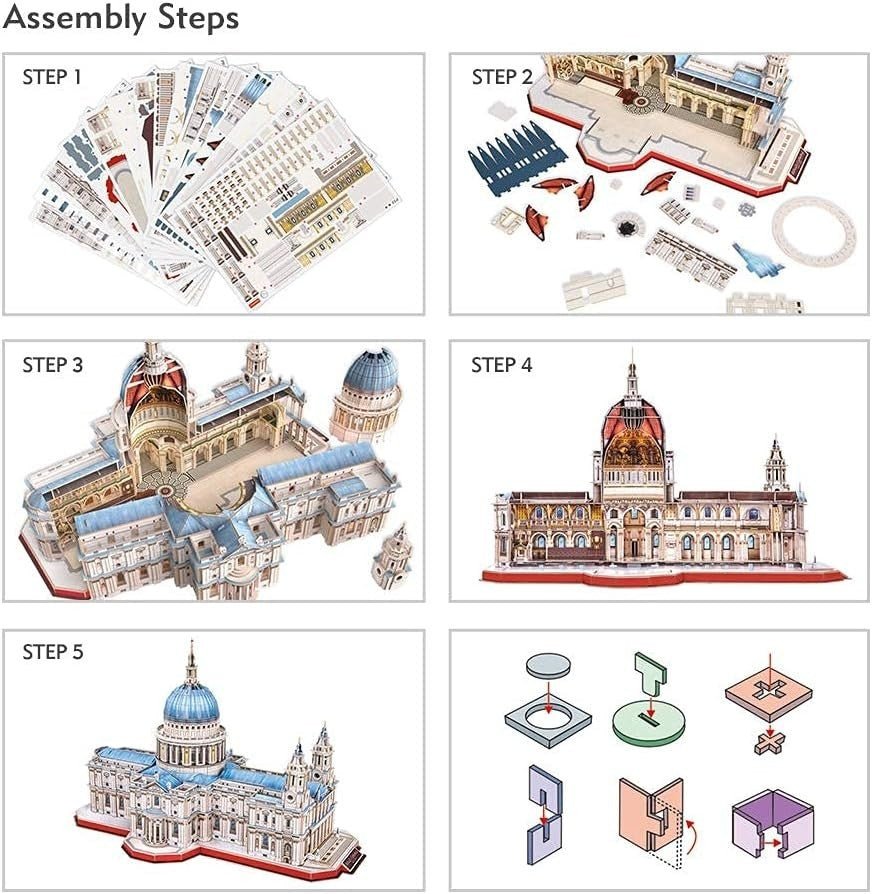 3D St Pauls Cathedral Puzzle 643 Piece Architecture Model Kit Gift - Kwikley