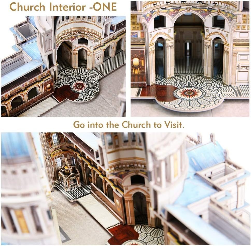 3D St Pauls Cathedral Puzzle 643 Piece Architecture Model Kit Gift - Kwikley