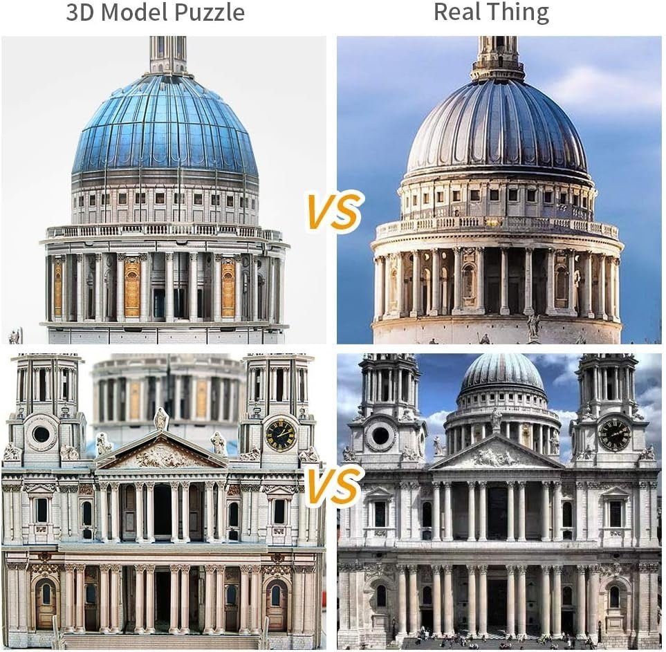 3D St Pauls Cathedral Puzzle 643 Piece Architecture Model Kit Gift - Kwikley