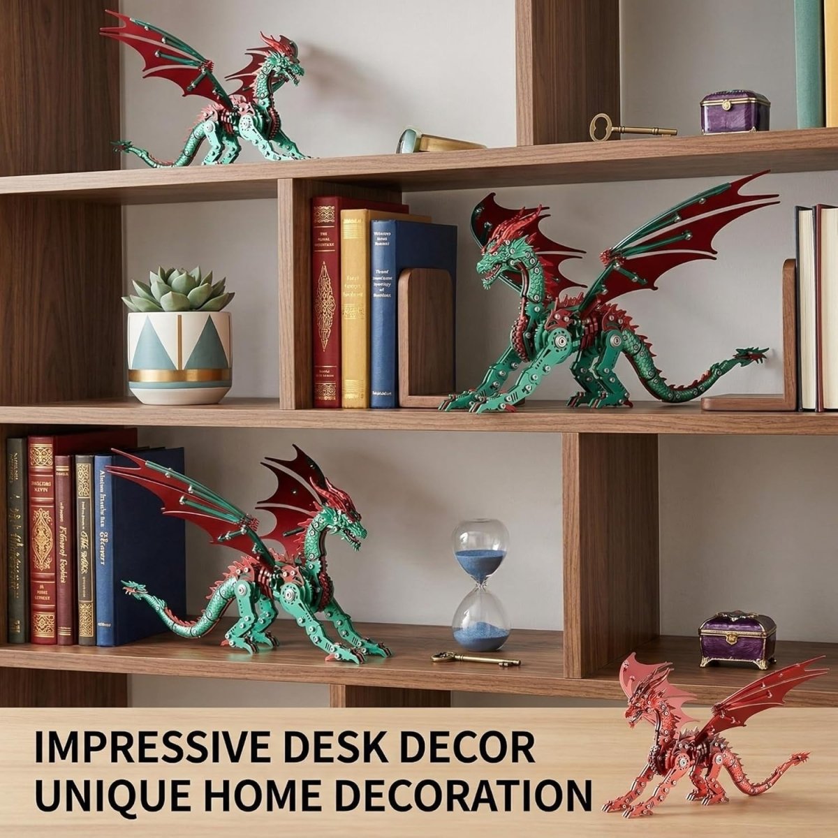 3D Stainless Steel Dragon Puzzle DIY Mechanical Model Kit Gold 313PCS - Kwikley