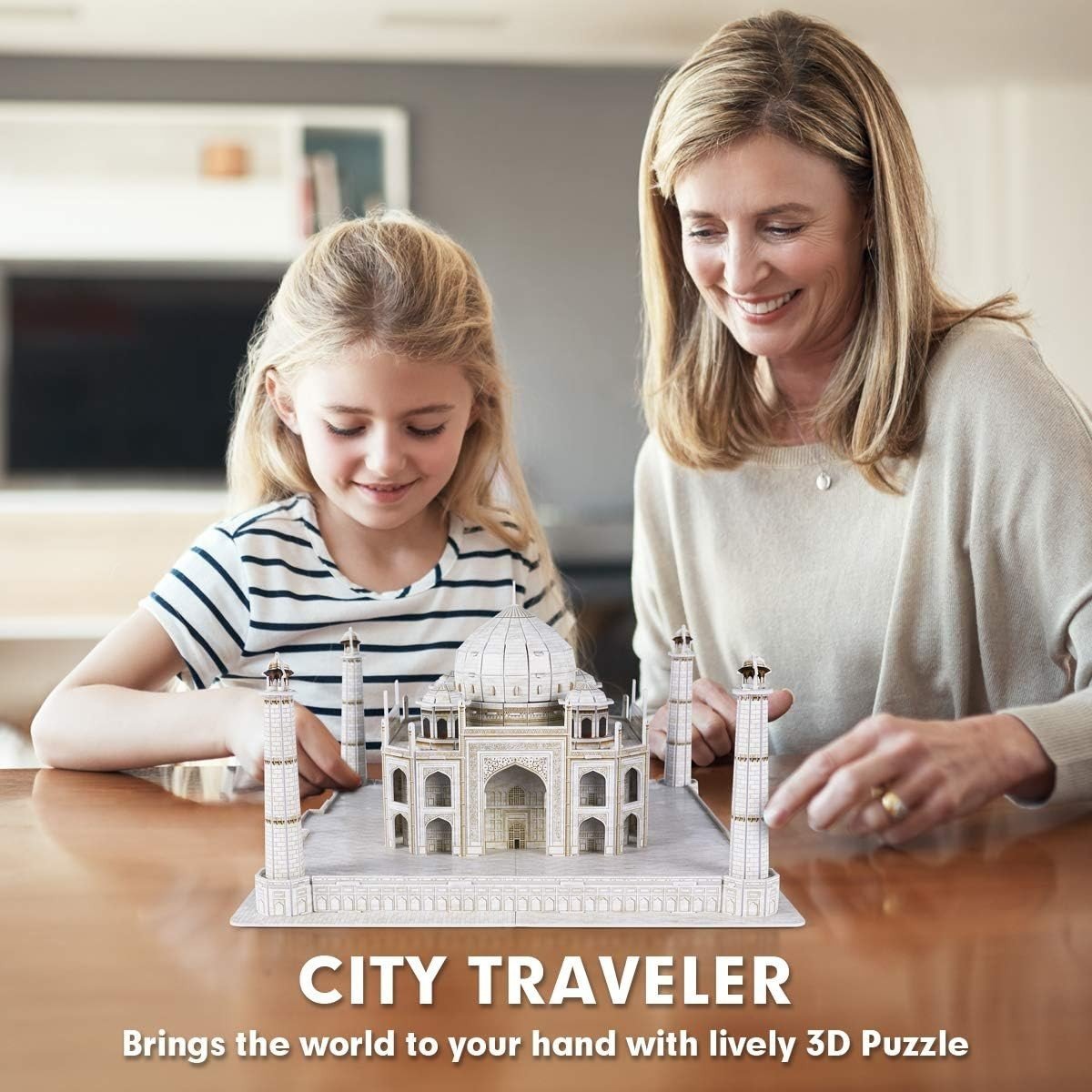 3D Taj Mahal Puzzle 87 Piece Architecture Model Kit Educational Gift - Kwikley