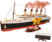 3D Titanic Ship Model Kit Wooden Puzzle LED Display Collectible - Kwikley