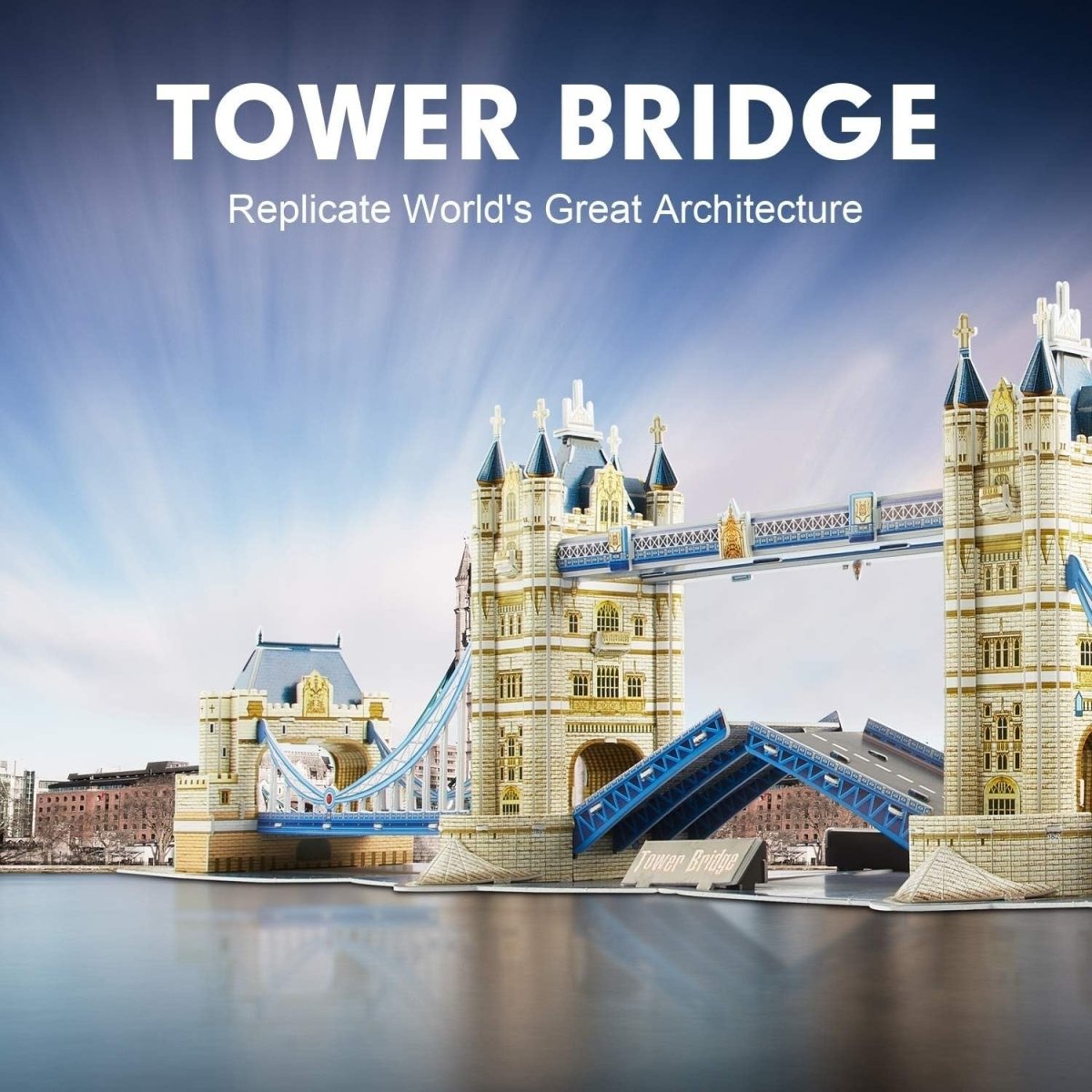 3D Tower Bridge London Puzzle 120 Piece Architectural Model Gift Set - Kwikley