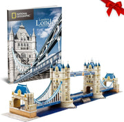 3D Tower Bridge London Puzzle 120 Piece Architectural Model Gift Set - Kwikley