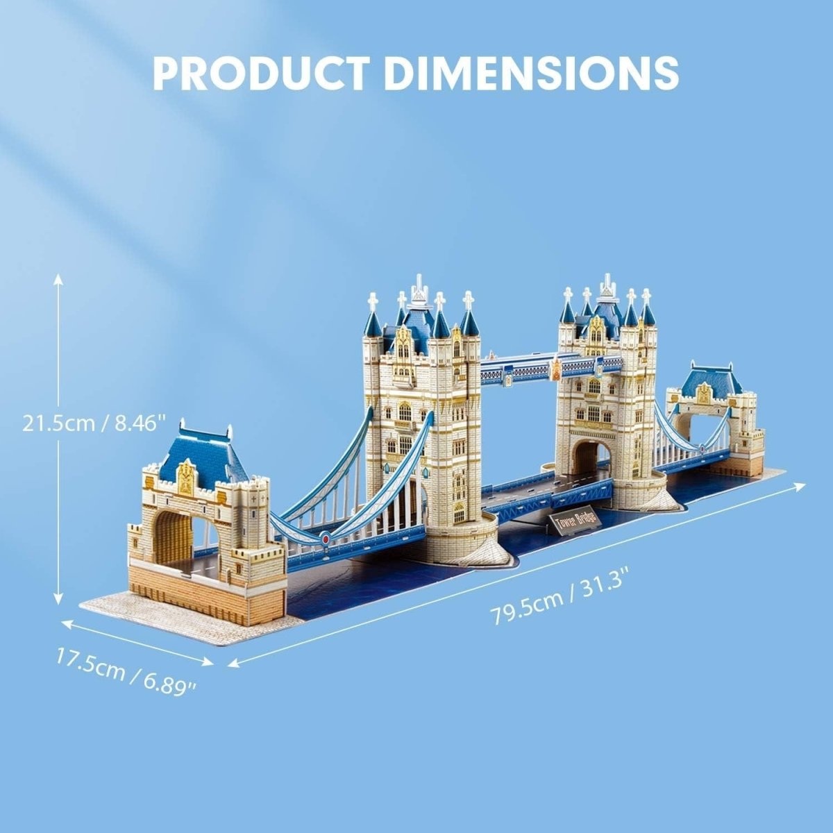 3D Tower Bridge London Puzzle 120 Piece Architectural Model Gift Set - Kwikley