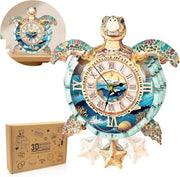 3D Turtle Clock Wooden Puzzle Functional Timepiece DIY Home Decor - Kwikley
