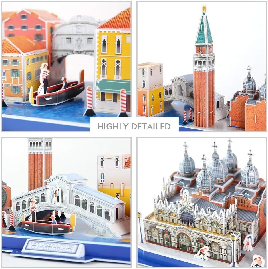 3D Venice Skyline Puzzle Italy Landmark Model Kit 126PCS Gift Decor - Kwikley
