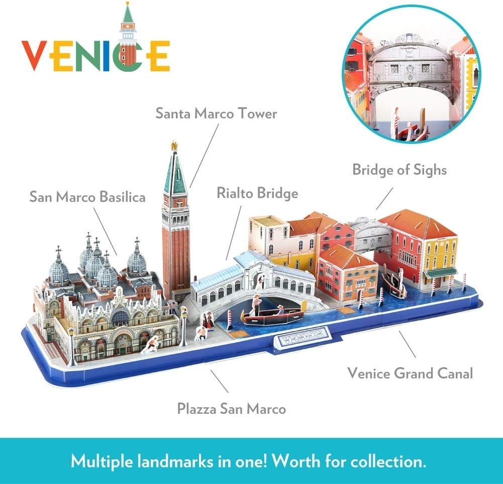 3D Venice Skyline Puzzle Italy Landmark Model Kit 126PCS Gift Decor - Kwikley