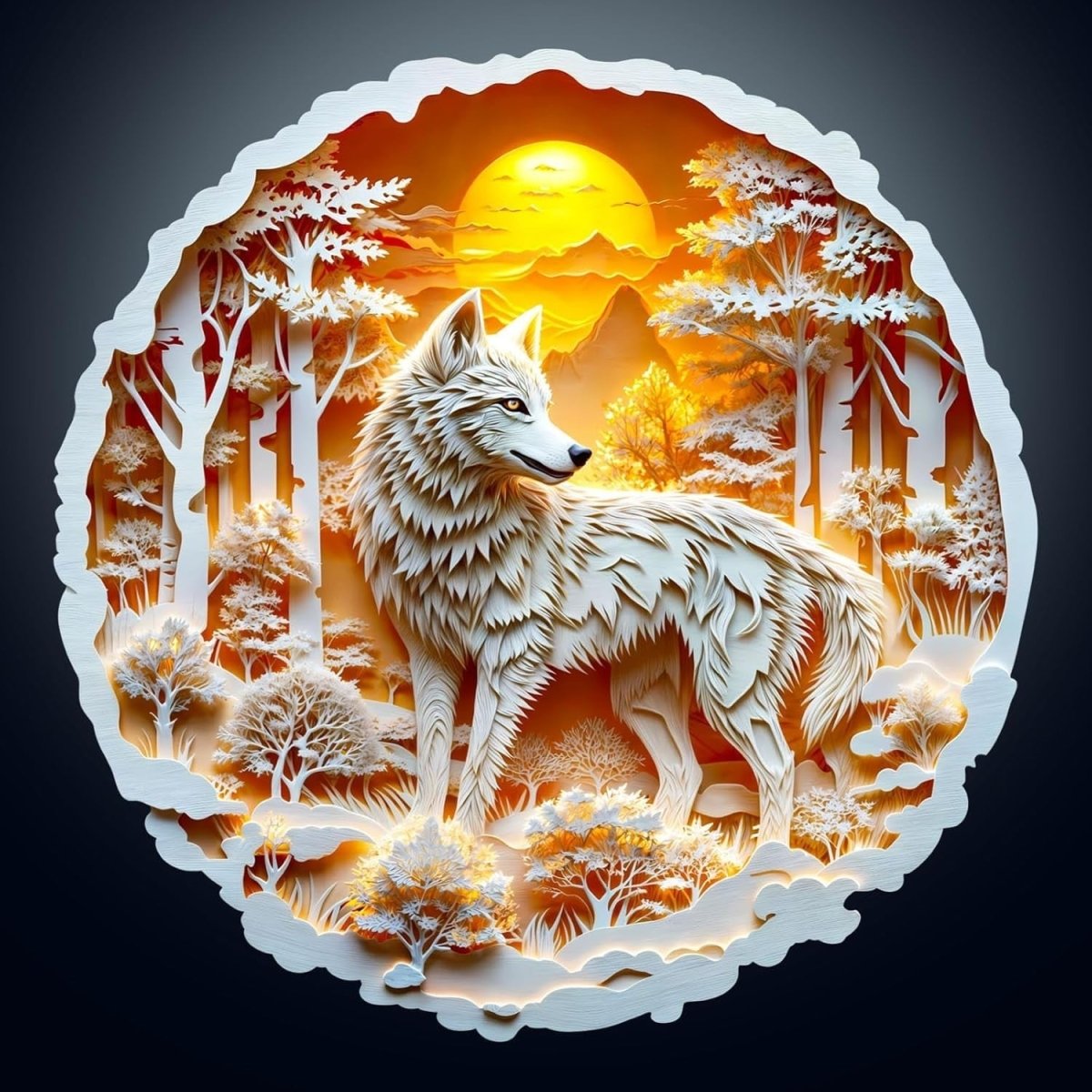 3D Wolf Wooden Puzzle 300 Piece Animal Jigsaw with Gift Box Decor - Kwikley