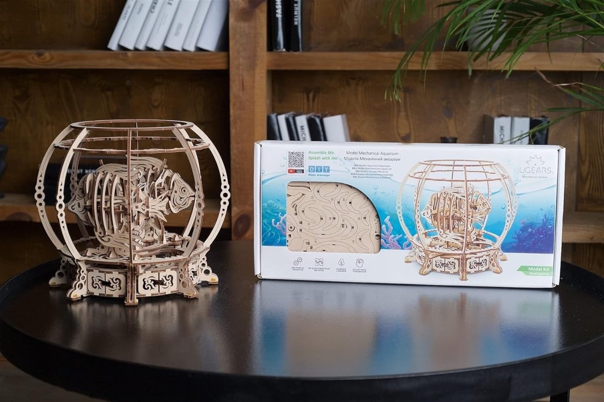 3D Wooden Aquarium Puzzle Mechanical Fish Tank Model Kit 325PCS Adult - Kwikley