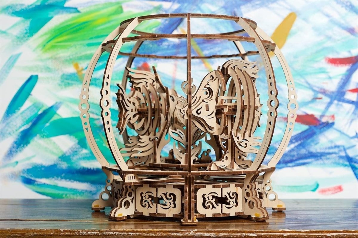 3D Wooden Aquarium Puzzle Mechanical Fish Tank Model Kit 325PCS Adult - Kwikley