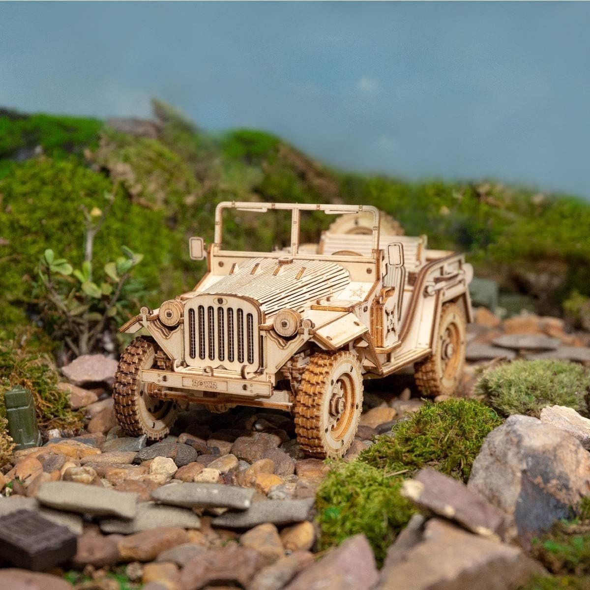 3D Wooden Army Jeep Model Kit 369 Piece DIY Vehicle Puzzle Gift - Kwikley