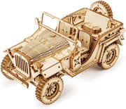 3D Wooden Army Jeep Model Kit 369 Piece DIY Vehicle Puzzle Gift - Kwikley