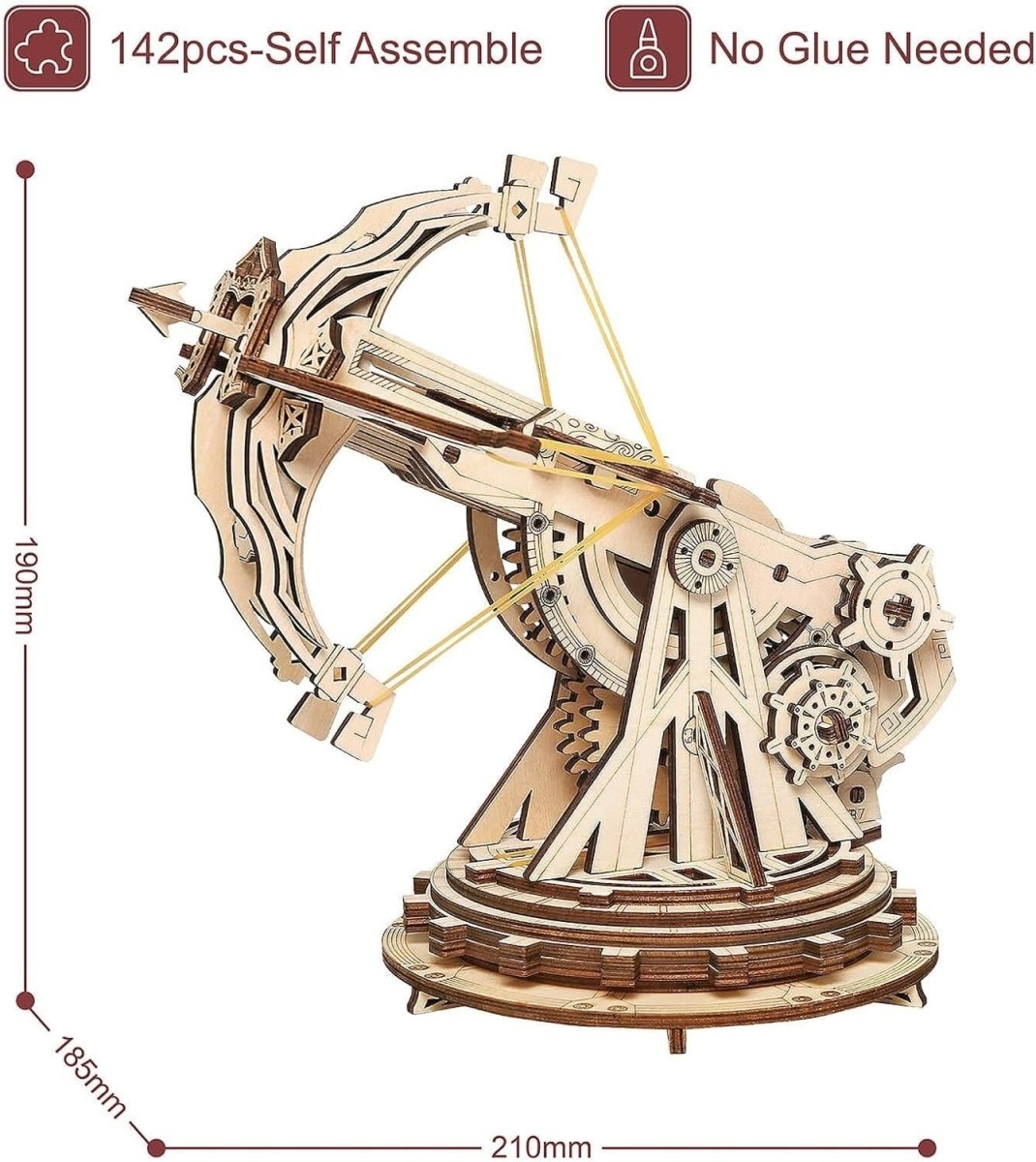 3D Wooden Catapult Model Kit DIY Launcher Puzzle Retro Desk Decor - Kwikley