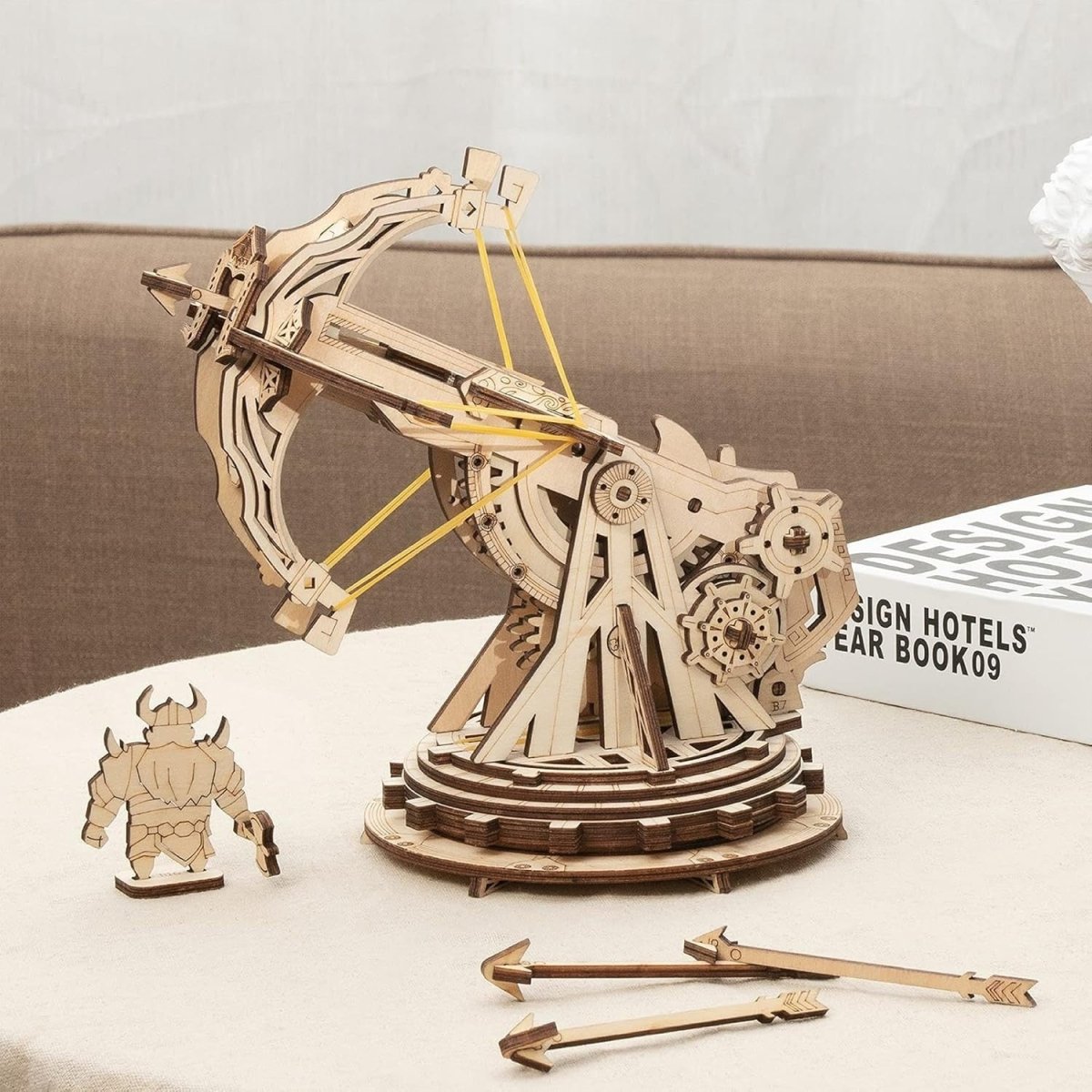 3D Wooden Catapult Model Kit DIY Launcher Puzzle Retro Desk Decor - Kwikley
