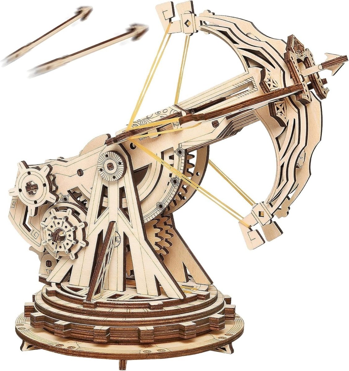 3D Wooden Catapult Model Kit DIY Launcher Puzzle Retro Desk Decor - Kwikley