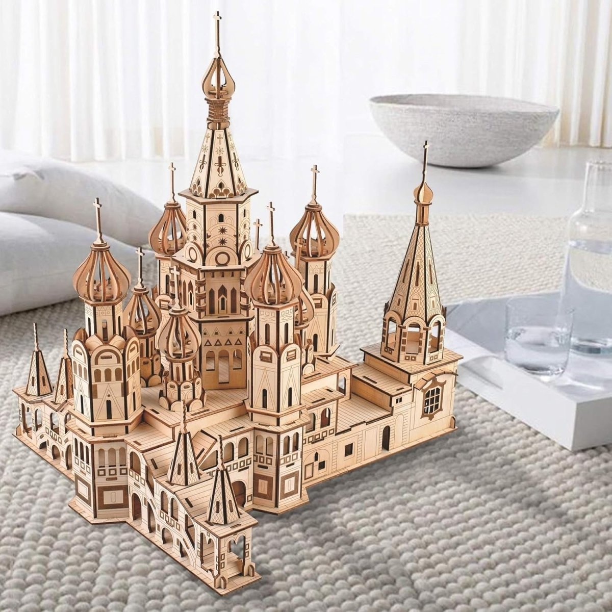 3D Wooden Cathedral Puzzle Architecture Model Kit DIY Building Craft - Kwikley