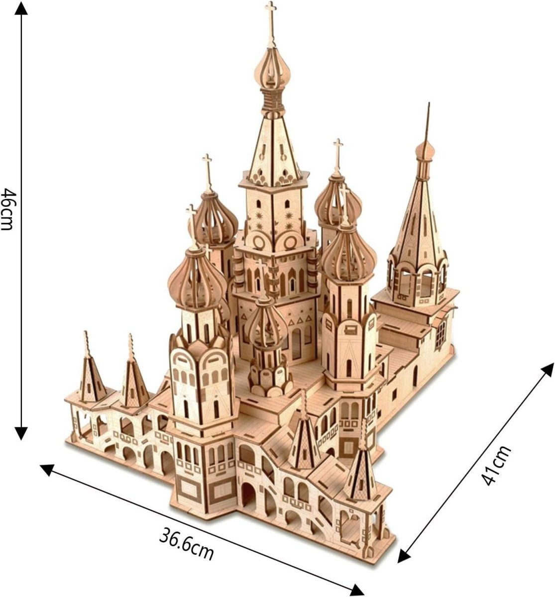 3D Wooden Cathedral Puzzle Architecture Model Kit DIY Building Craft - Kwikley